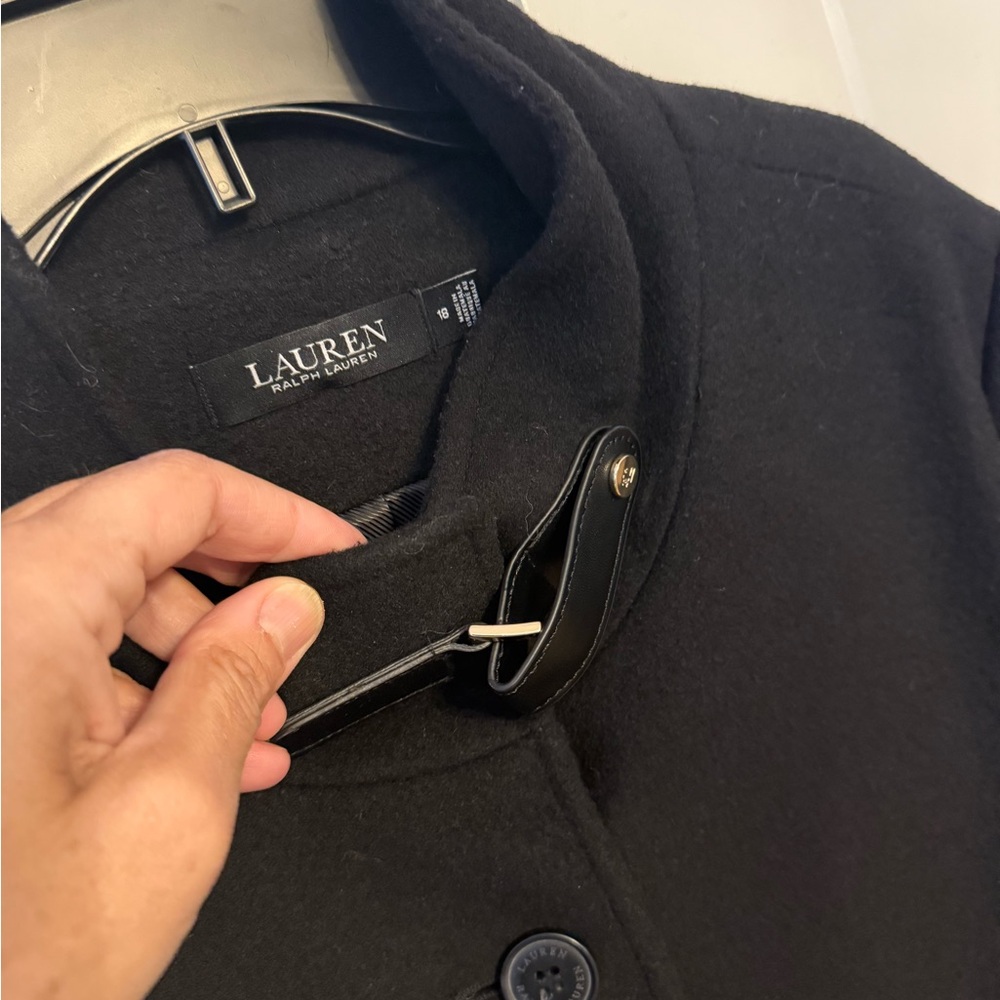 Lauren Ralph Lauren tab front Classic Black Warm Winter Wool Coat